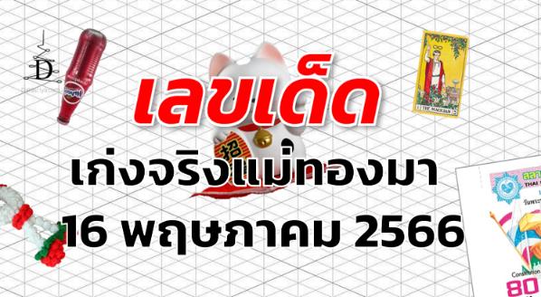 หวยเก่งจริงแม่ทองมา เลขเด็ด งวด 16 พฤษภาคม 2566