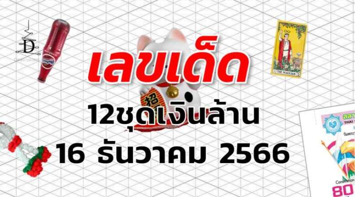 หวยเงินล้าน เลขเด็ด งวด 16 ธันวาคม 2566